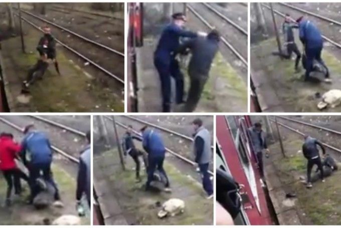 Un controlor a fost surprins în timp ce lovește un bărbat.