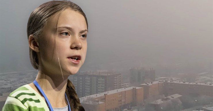 Тунберг рассказала миру о «черном небе» в Красноярске. Фото: Point.md.