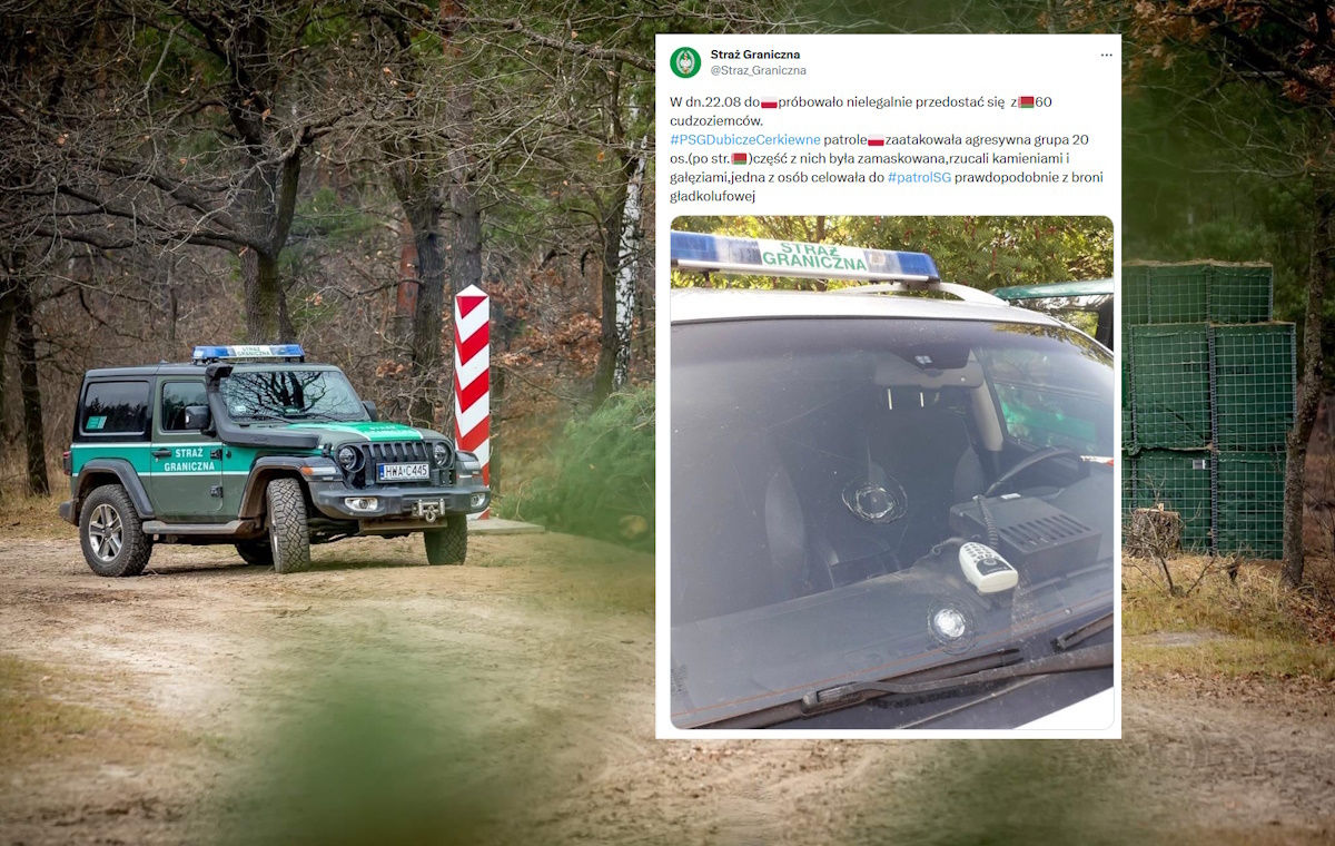 Нелегалы с оружием атаковали польских пограничников на границе с Беларусью.