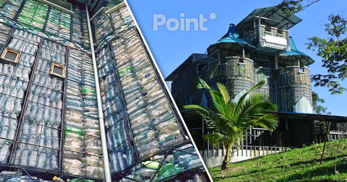 Un bărbat a construit un castel cu patru etaje în Canada: A folosit 40.000 de sticle de plastic reciclate.