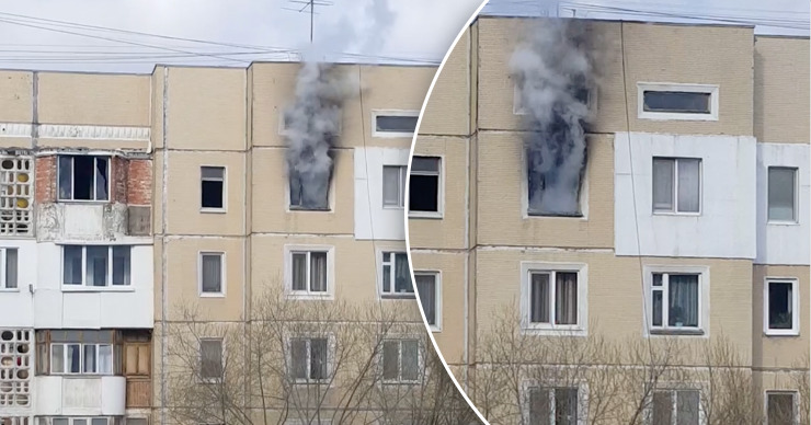 В многоэтажном доме на Буюканах загорелась квартира.