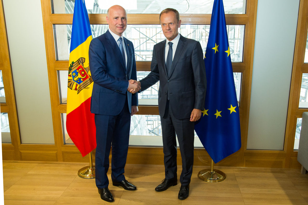 Premierul Filip a avut o întrevedere la Bruxelles cu preşedintele Consiliului European. Foto: gov.md