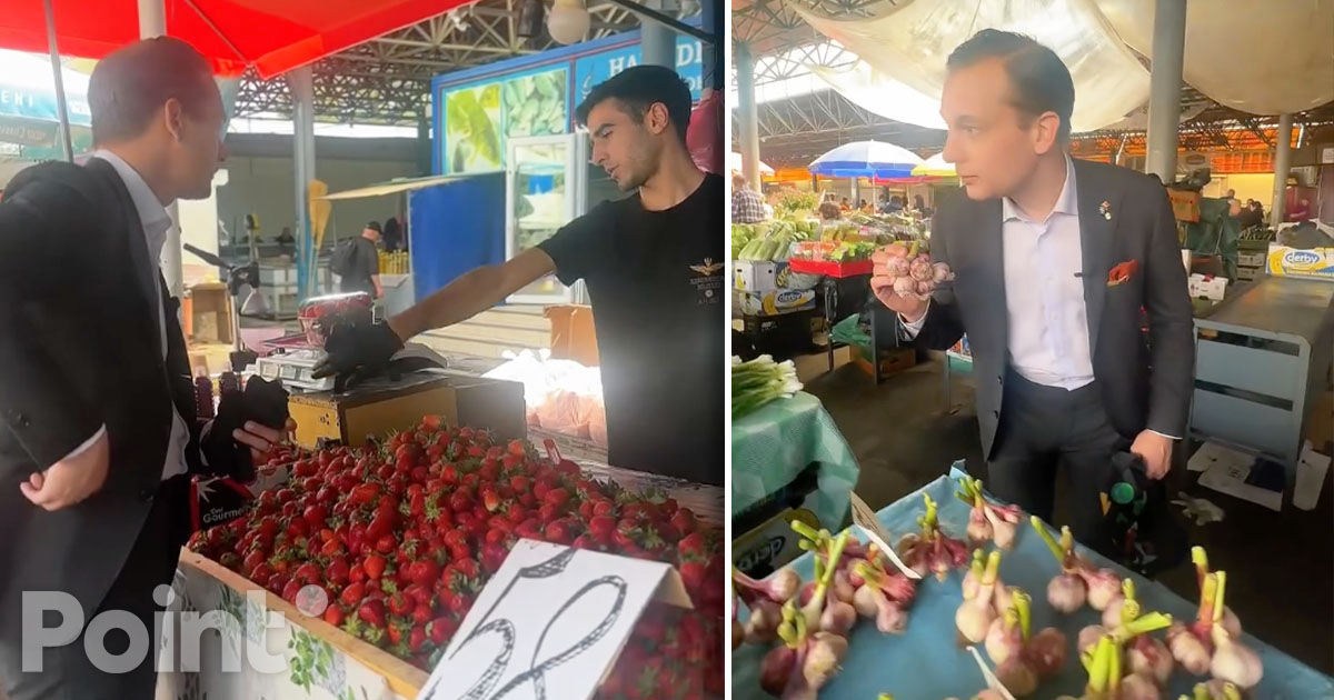 Un politician suedez a mers la Piața Centrală pentru a cumpăra legume și fructe.