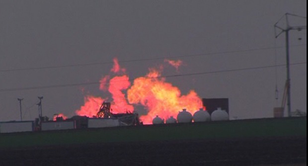 România: Flacăra sondei de la Moftinu Mare, stinsă. Foto: tvr.ro