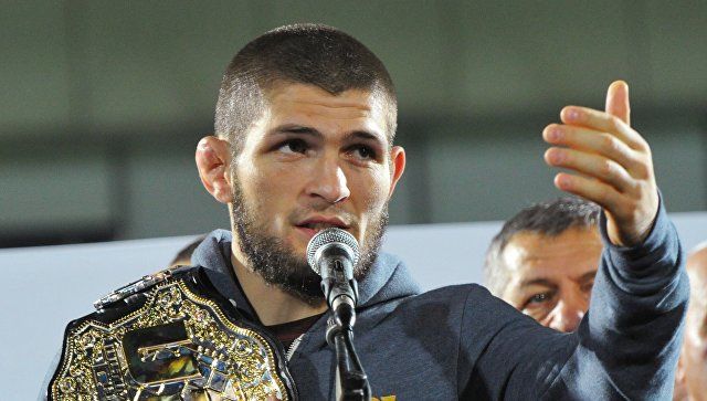 Обладатель титула Абсолютного бойцовского чемпионата (UFC) в легком весе Хабиб Нурмагомедов.