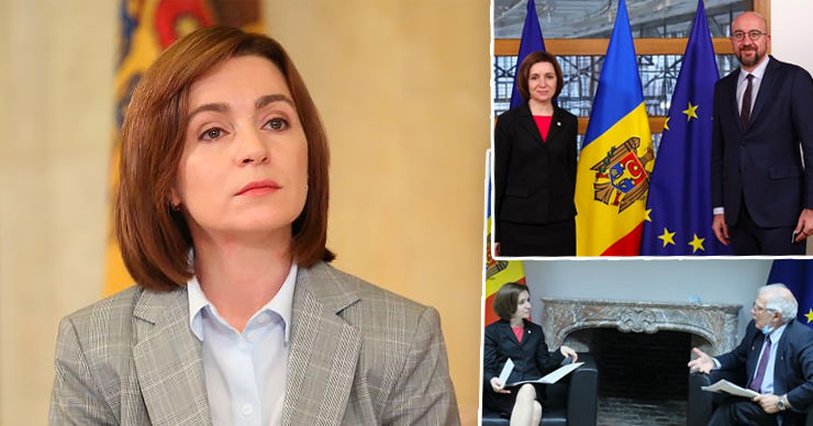 Санду в Брюсселе: Молдова рассчитывает на поддержку Европы. Коллаж: Point.md
