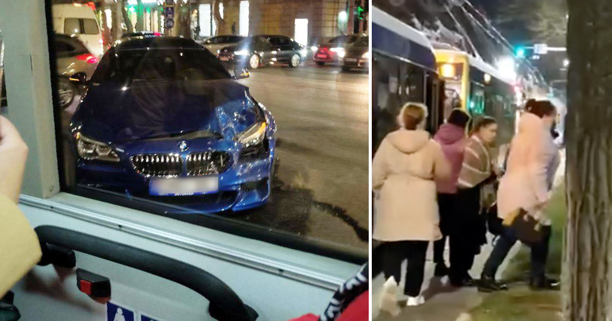 ДТП в центре Кишинева: столкнулись автомобили BMW и Kia. Коллаж: Point.md