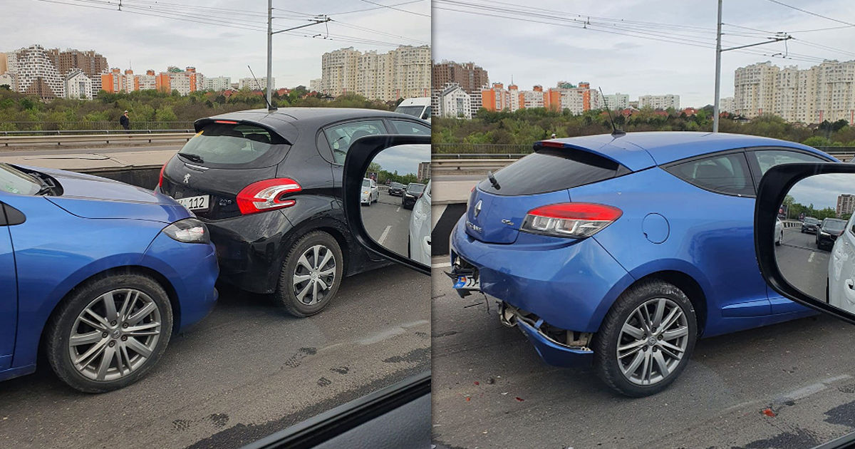 На Виадуке произошло цепное ДТП. Коллаж: Point.md.