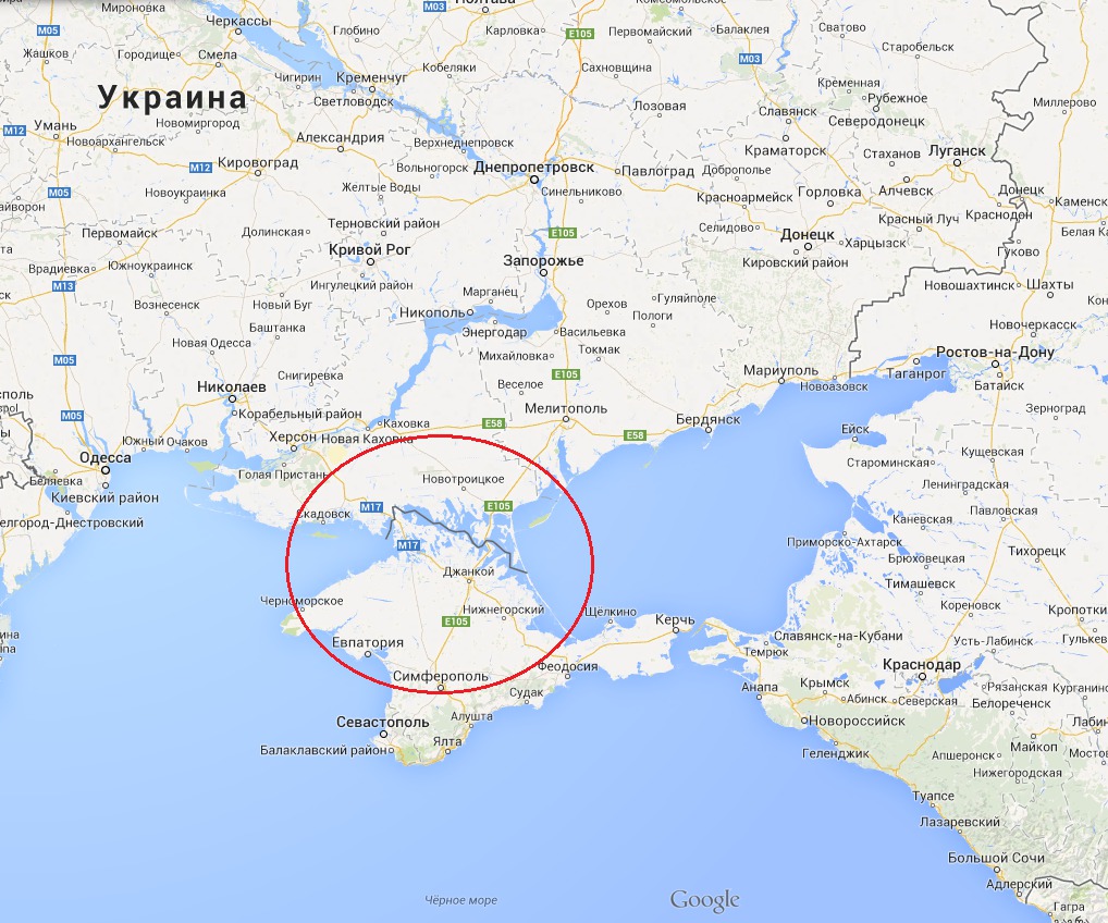 Крым относится к территории РФ на Google Maps только для пользователей российского домена картографического сервиса.