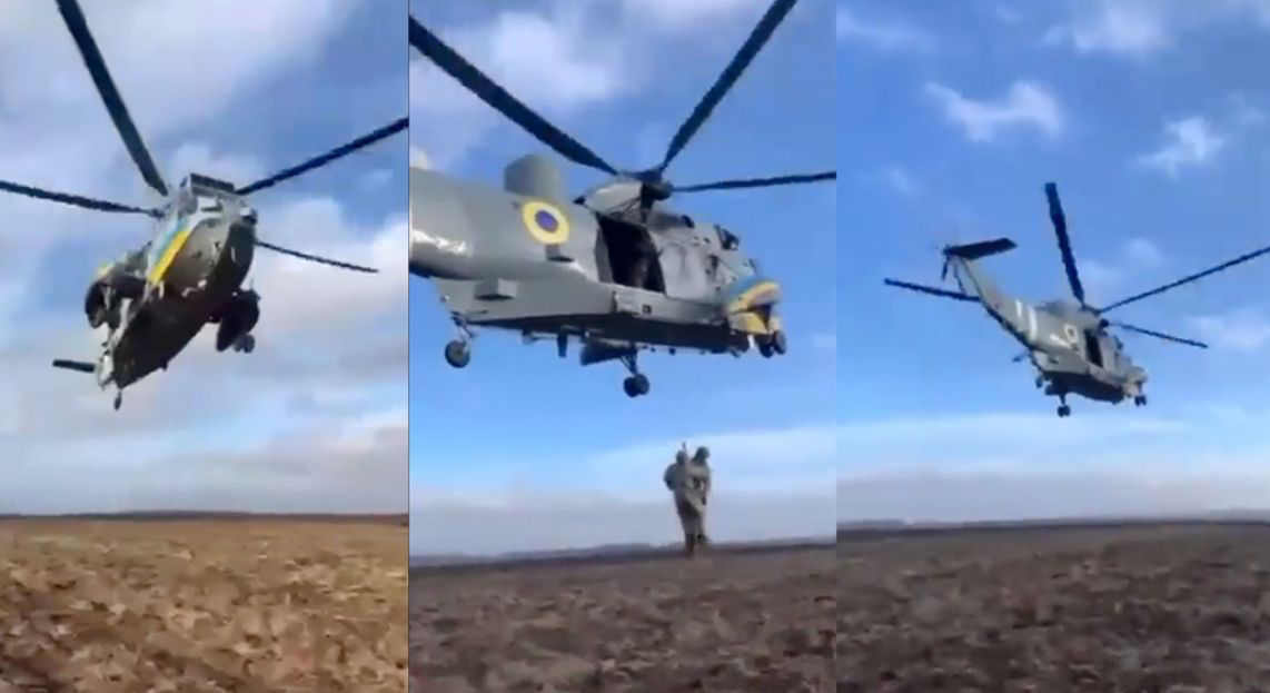 В Украину прибыл первый британской вертолет Sea King.