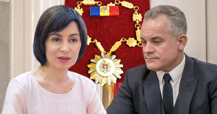 Санду: "Орден Республики" у Плахотнюка нужно отозвать, он издевался над людьми. Коллаж: Point.md