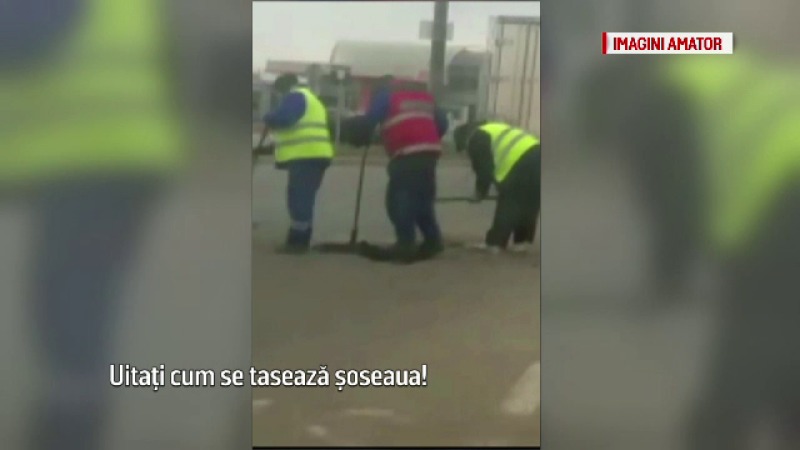 Asfaltare cu picioarele, la propriu, în Iași. Foto: protv.ro