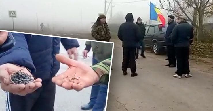 В Сэнэтэуке неизвестные бросили на дорогу колючую проволоку.
