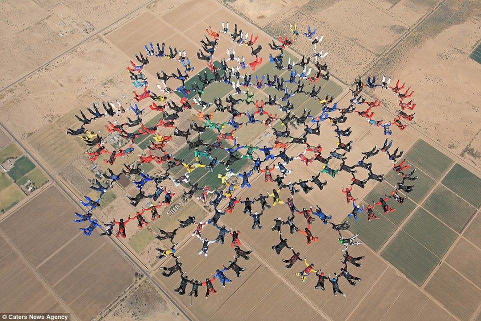 Record mondial în skydiving
