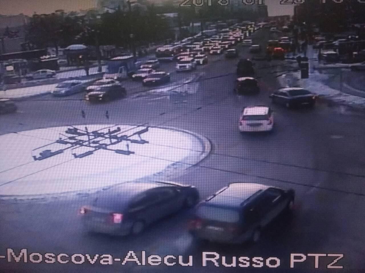 Вечером в Кишиневе образовались пробки.