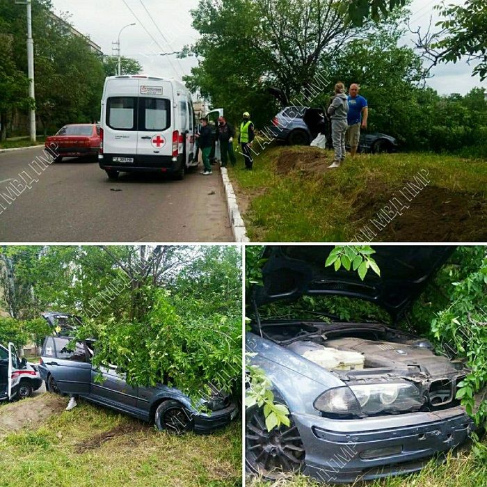 В Бендерах водитель не справился с управлением и вылетел с трассы.