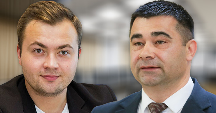 Депутат PAS Адриан Бэлуцел и экс-депутат ПСРМ Николае Паскару разошлись во мнениях. Коллаж Point.md.