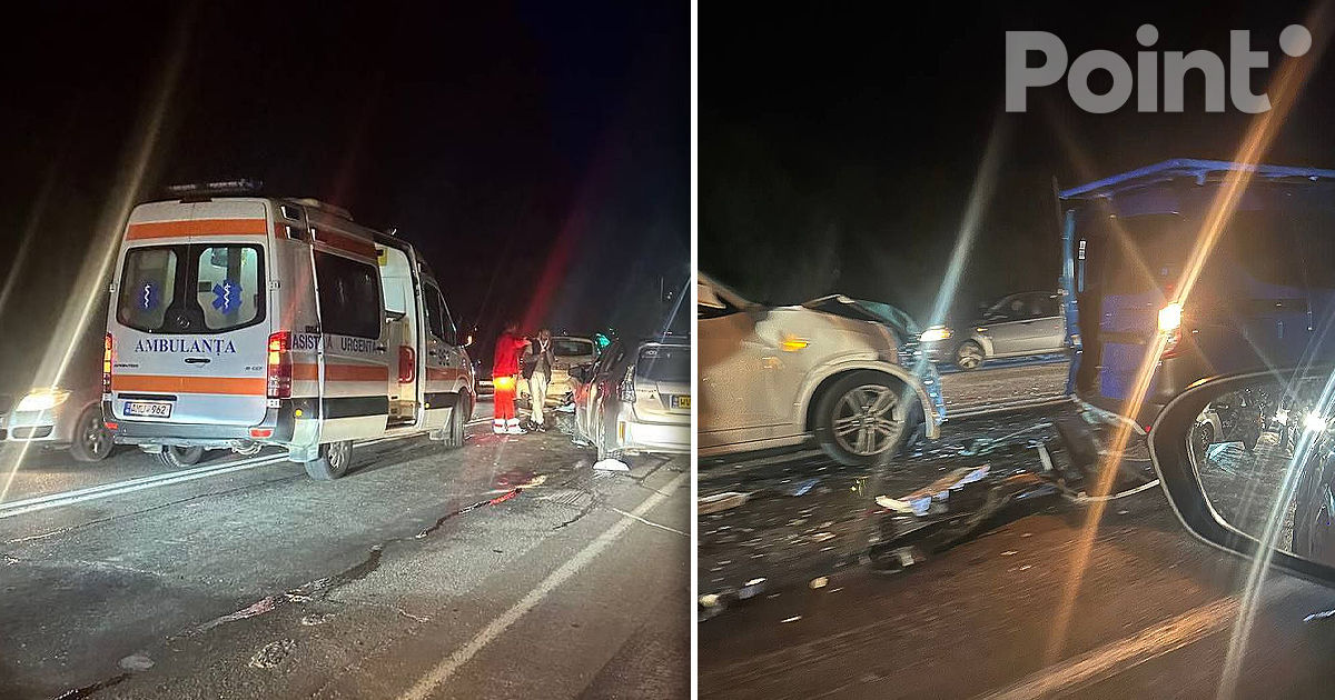 Patru mașini s-au tamponat în Capitală: Doi șoferi au ajuns la spital.