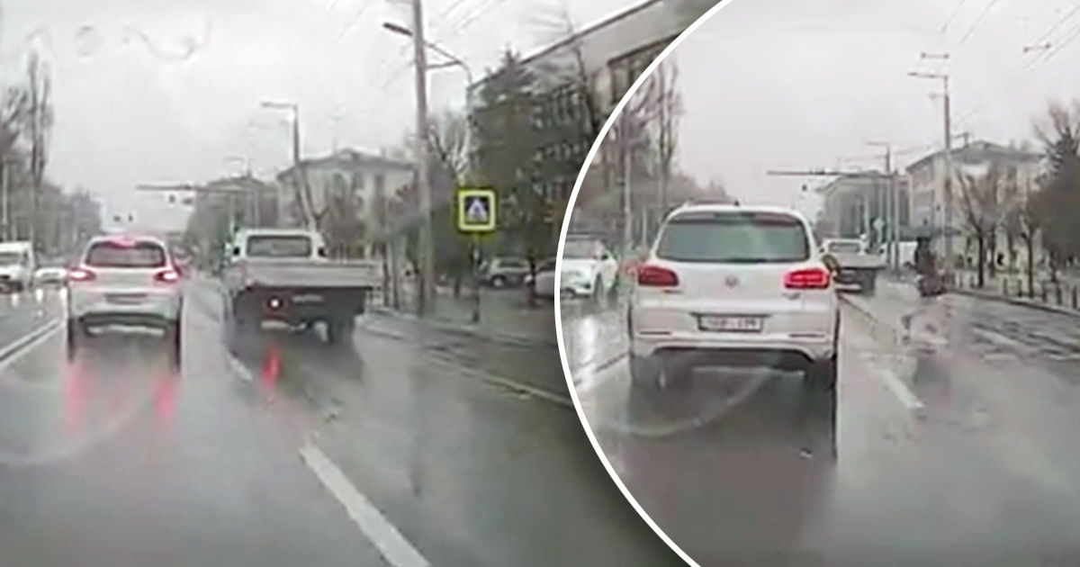 В Кишиневе водитель не пропустил пешехода на зебре. Коллаж: Point.md