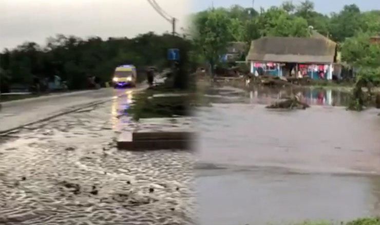 Во Флорештском районе из-за сильных дождей оказалась затопленной часть села.