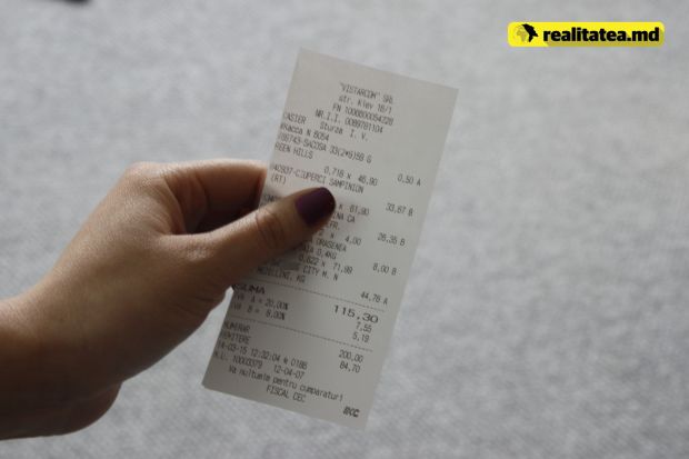 Proiect în care se prevede pedepsirea cumpărătorilor care nu vor cere bonul fiscal. Foto: realitatea.md