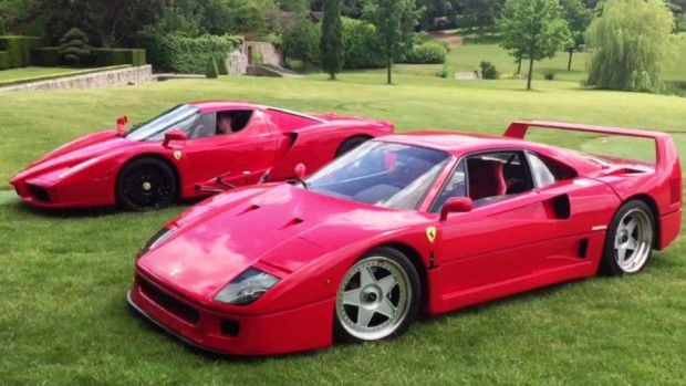 Un băiat de 18 ani a avut oportunitatea de a se distra pe un câmp cu iarbă cu unele dintre cele mai tari supercaruri Ferrari: F40 și Enzo.