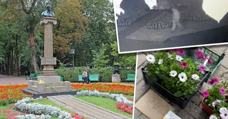 Двое столичных жителей торговали украденными в парке цветами. Коллаж: Point.md.