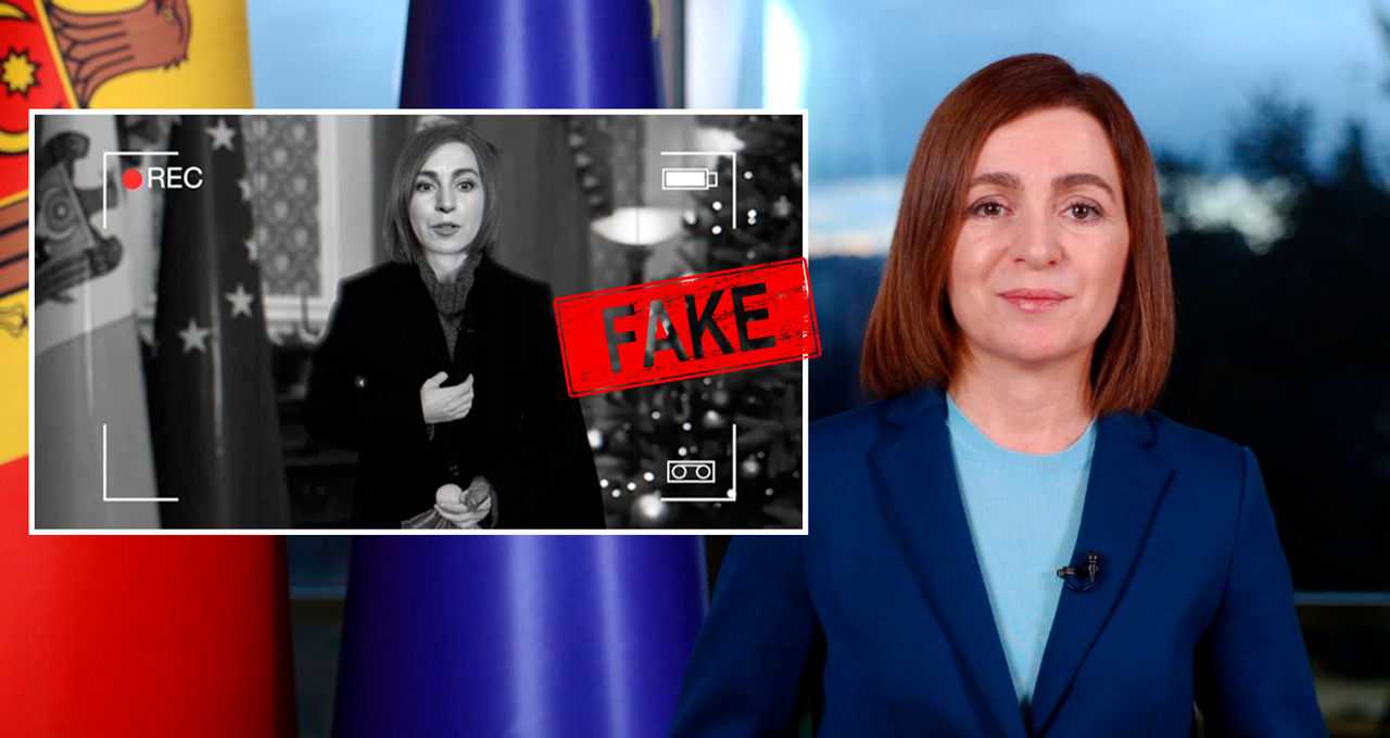 Санду о фейковом видео: На демократию нападают не только оружием. Коллаж: Point.md