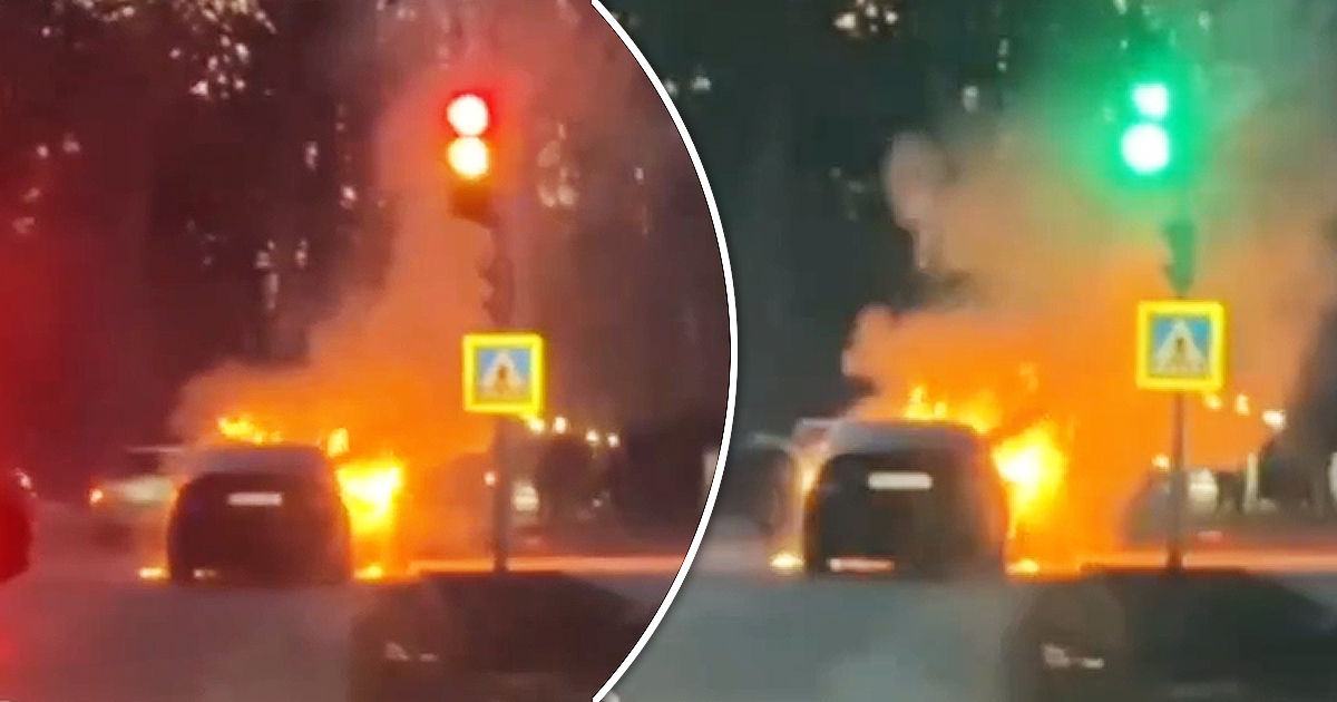 В Кишиневе автомобиль загорелся прямо во время движения. Коллаж: Point.md