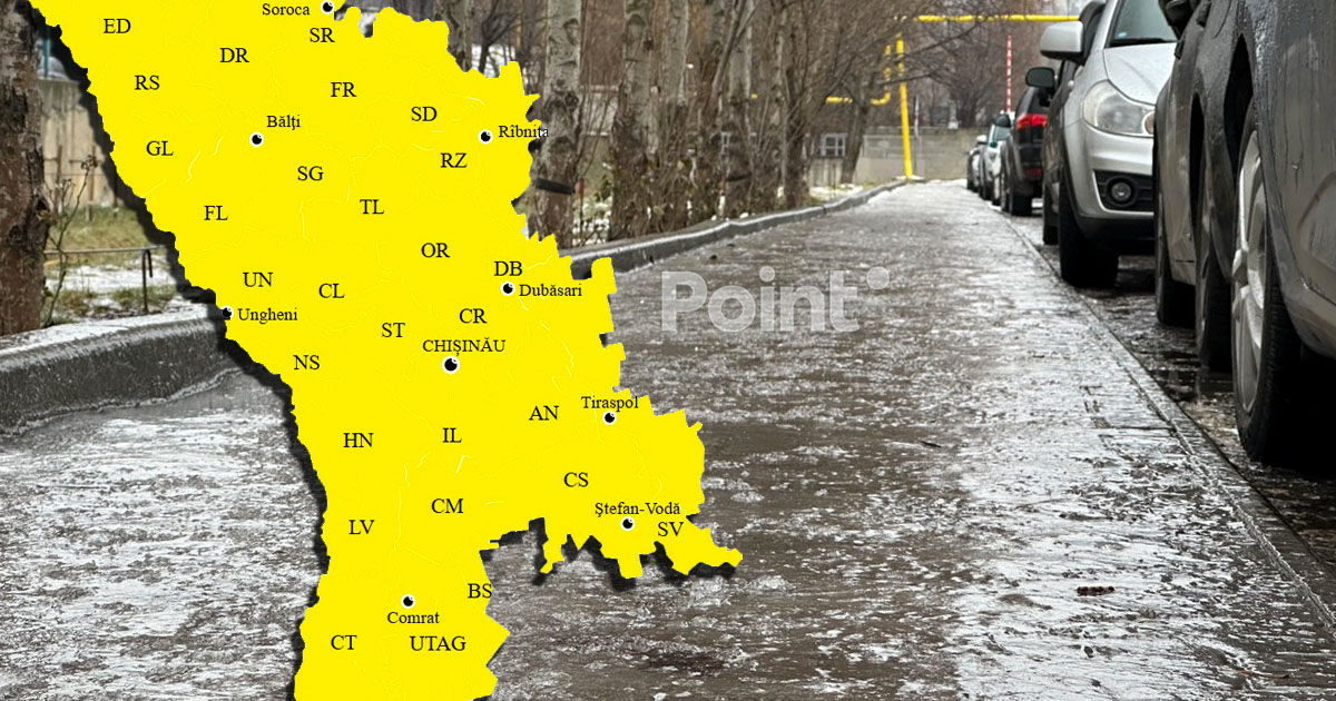 Cod Galben de ghețuș, polei și scădere accentuată a temperaturii.
