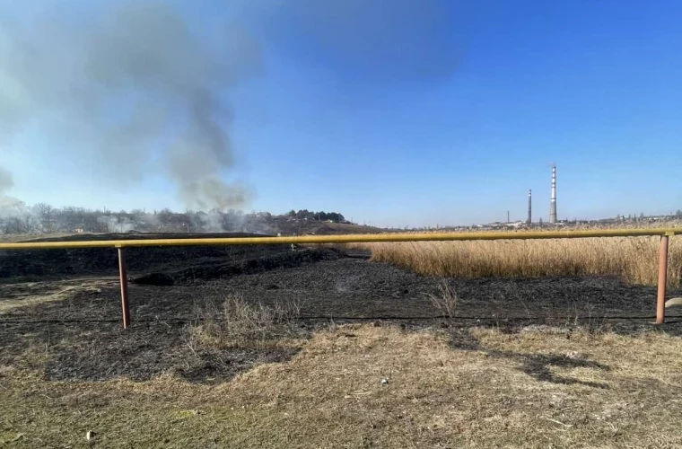 Incendiu de vegetație la Bălți: Pompierii au prevenit răspândirea focului.