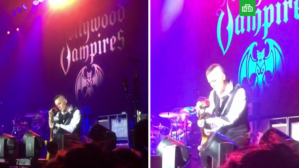 В соцсетях появилась запись с концерта группы Hollywood Vampires, в состав которой входит Джонни Депп. 