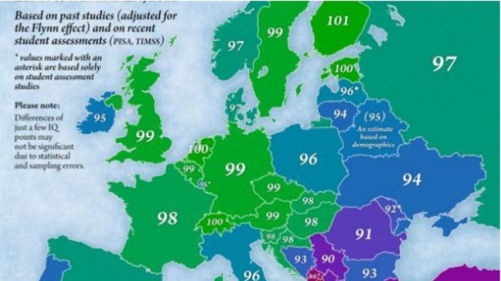 Harta mondială a inteligenţei. Pe ce loc se situează R. Moldova
