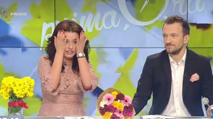 Ce cadou a primit de la colegi prezentatoarea Lili Lozan. Foto: captura video
