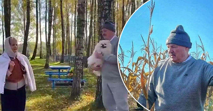 Президент Белоруссии Александр Лукашенко прокатился на мотоцикле и полюбовался белорусскими полями. Коллаж Point.md.