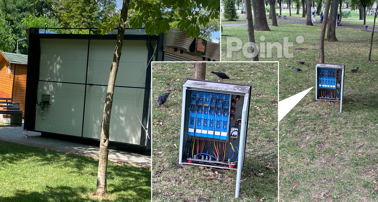 Жители Скулянки предупреждают об открытом электрическом щите в парке "Алунелул".
