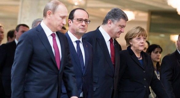 Discuție: Merkel-Hollande-Putin-Poroșenko, despre conflictul ucrainean. Foto:independent.md
