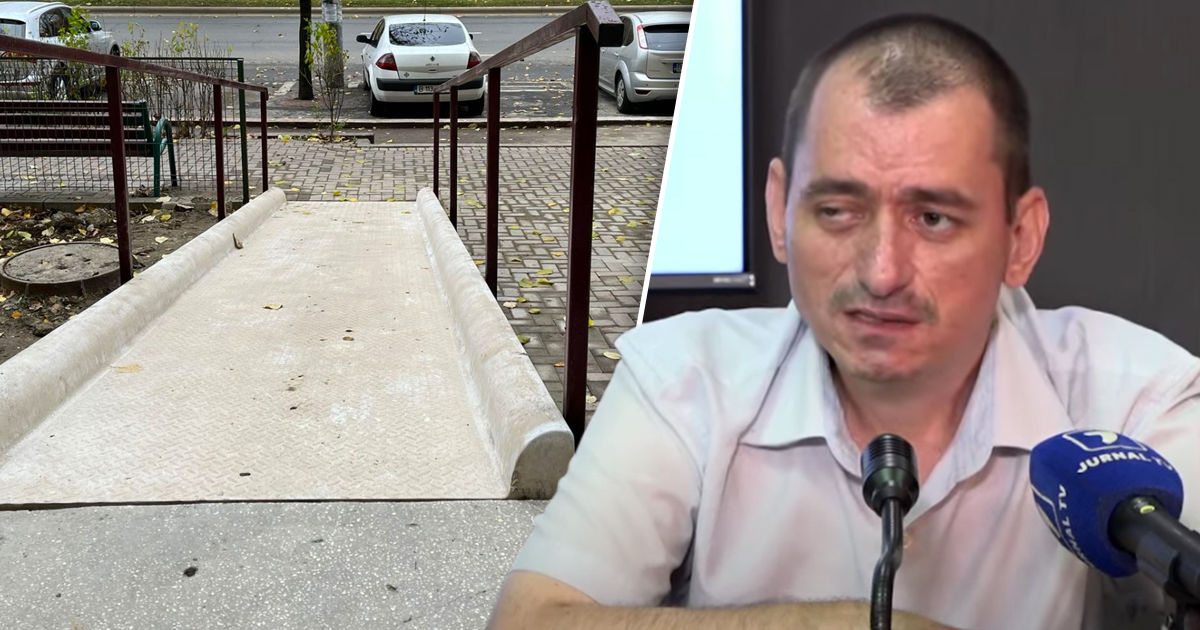 Президент Ассоциации людей с ограниченными возможностями „Egalitate” Раду Райку. Коллаж Point.md.
