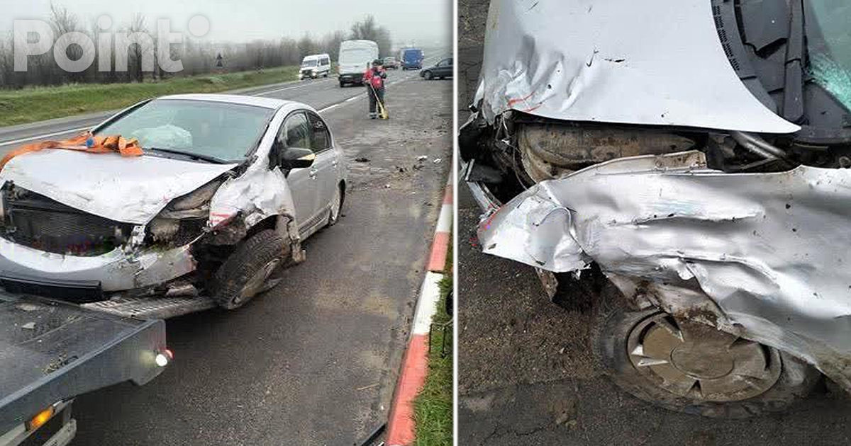 Accident la Orhei: Un automobil s-a izbit într-o mașină ce staționa.