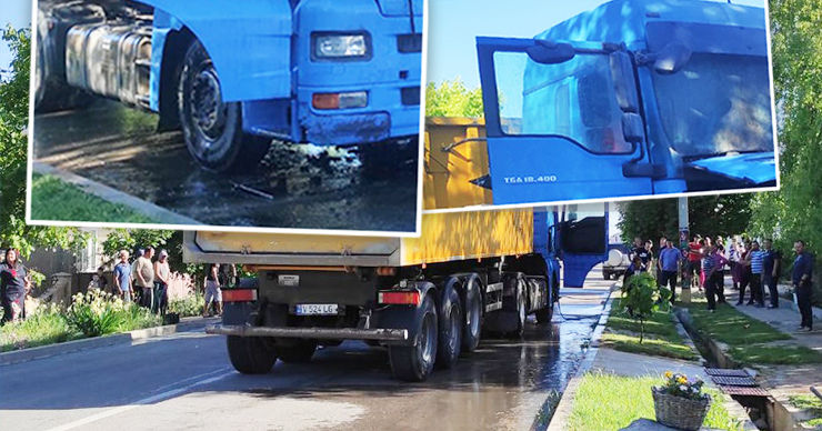 В Конгазе горел грузовик: трасса M3 оказалась заблокирована. Коллаж: Point.md