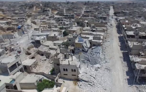 Появилось видео руин разрушенного города в Сирии.