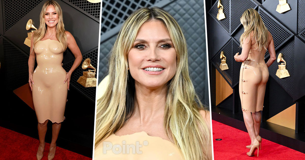 Supermodelul Heidi Klum a apărut la Premiile Grammy într-o rochie „invizibilă”.