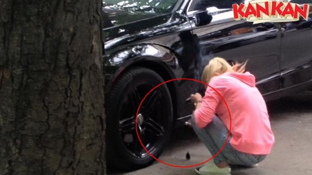 O blondă din capitală și-a acoperit zgârietura de la mașină cu ojă de unghii.