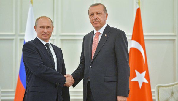 Президент России Владимир Путин и глава Турции Реджеп Тайип Эрдоган.