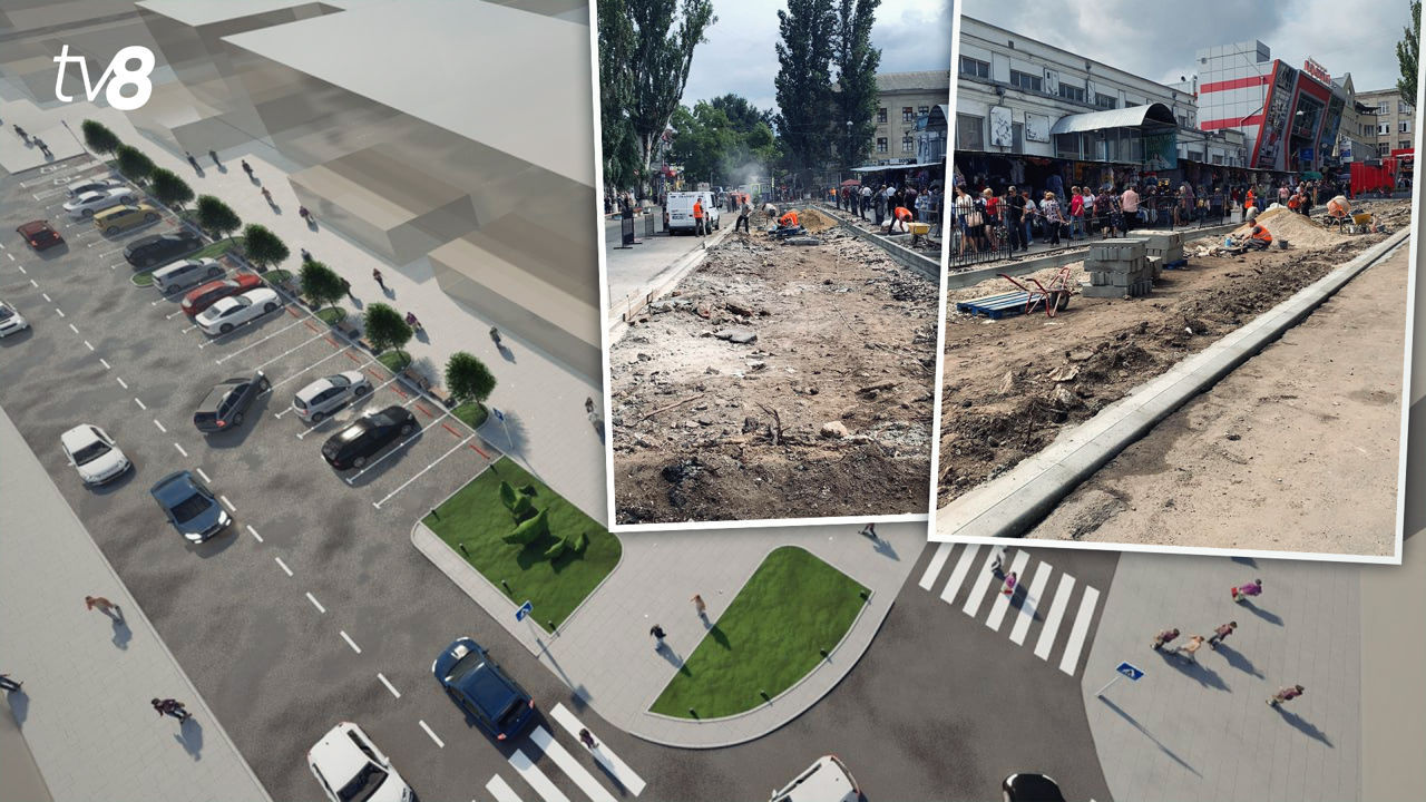 Торговцы недовольны новой парковкой на Центральном рынке. Коллаж: tv8.md