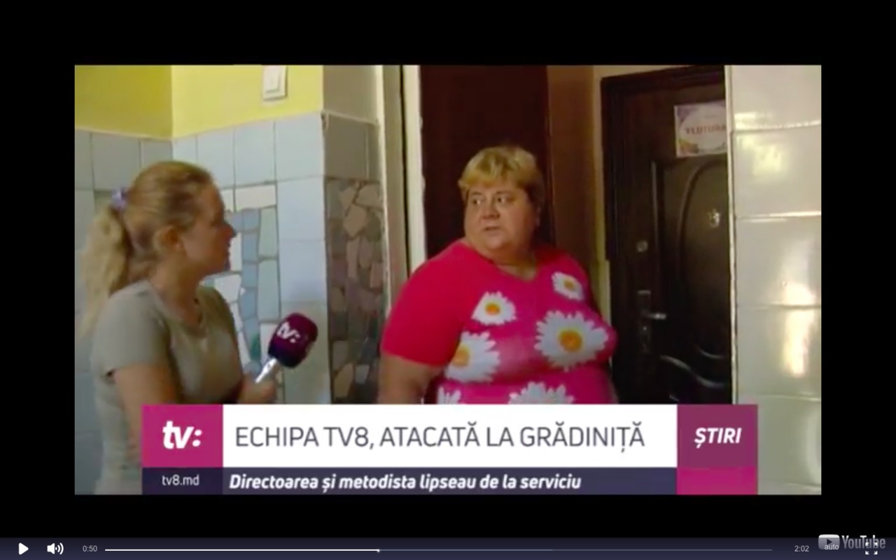 Echipa TV8 a fost agresată astăzi la Grădinița nr.23 din Capitala. 