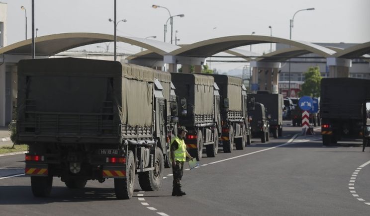Convoi militar pe Valea Oltului.