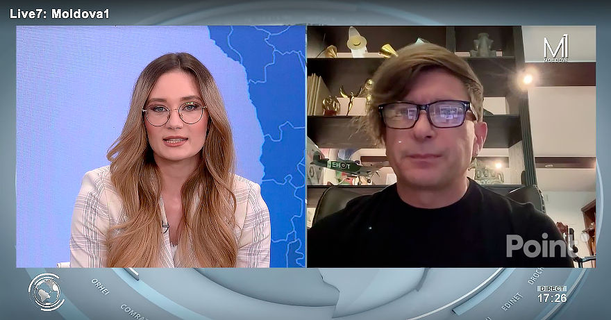 Solistul trupei Bi-2, Leva, a ținut un discurs în direct la postul TV Moldova 1.