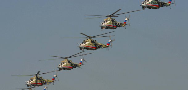 Rusia a trimis şase elicoptere de asalt în Armenia. Foto: russianhelicopters.aero