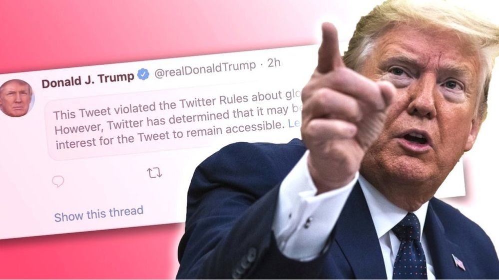 Twitter удалил запись Трампа из-за нарушения авторских прав.